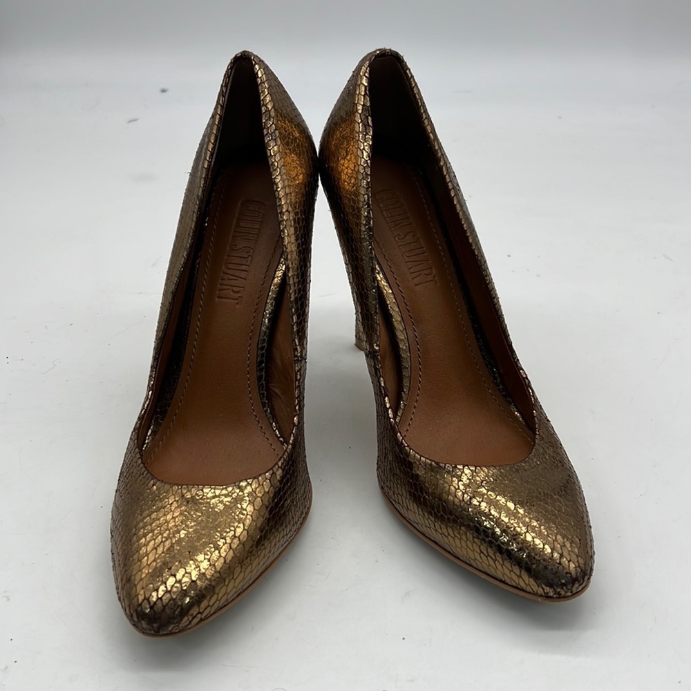 Colin Stuart Metallic faux Snake Skin Heels size 6.5